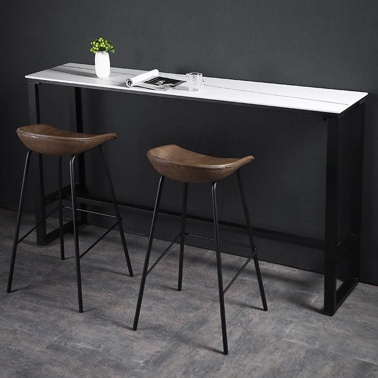 Modern Rectangle Footrest Event and Cocktail Table Black Slate Patio Bar Table Clearhalo 'Bar Furniture' 'Bar Tables' 'bar_tables' 'furn' 'furn_bar_tables' 'Furniture' 'furniture_bar_tables' 'Kitchen & Dining Furniture' 'kitchen&dining_furn' 'kitchen' 1200x1200_9576295c-9514-4733-8465-303014b87c4a