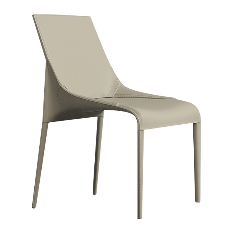 Minimalist Design Leather Dining Side Chairs Armless Solid Back Chair Clearhalo ' kitchen&dining_furn' 'Dining Chairs' 'Dining Tables & Seating' 'dining_chair' 'furn' 'furn_dining_chair' 'Furniture' 'furniture_dining_chair' 'Kitchen & Dining Furniture' 'kitchen' 1200x1200_9577186a-5e66-4f08-ad9d-ed630d7568af
