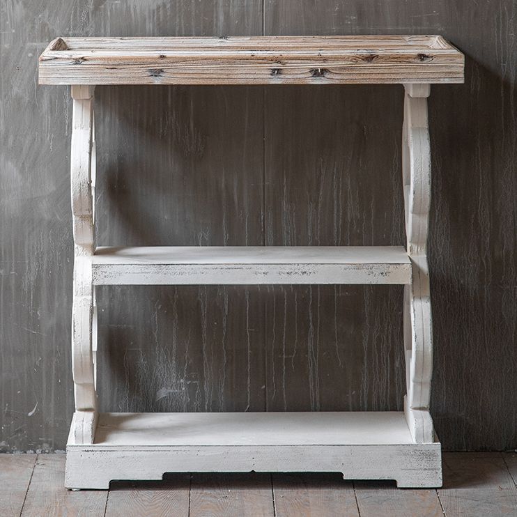 Mesa de consola de madera sólida de país francés mesa de acento angustiado