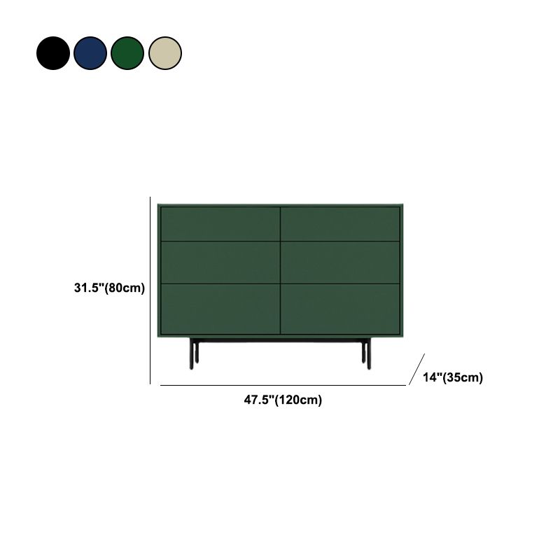 13.77" Wide Modern Accent Chest with 6 Drawers and 4 Straight Black Legs Clearhalo 'Cabinets & Chests' 'cabinets_chests' 'furn' 'furn_cabinets_chests' 'Furniture' 'Living Room Furniture' 1200x1200_957b9c35-0997-4140-81a9-46f26d5bce07