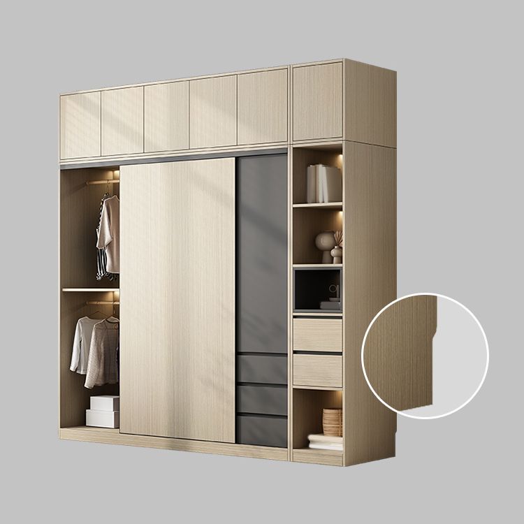 Gemanipuleerde houten garderobe armoire moderne schuifdeur garderobe