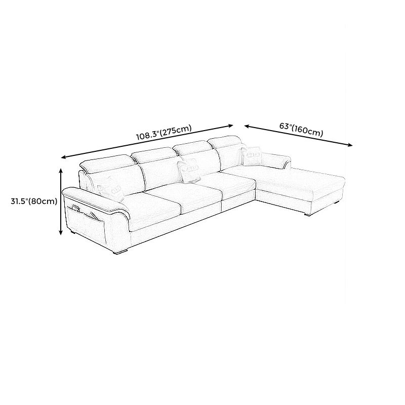 108.26" L x 62.99" W x 31.49" H Sofa Upholstered Arm Sectional with Pillowed Back Cushions Clearhalo 'furn' 'furn_sectionals' 'Furniture' 'furniture_sectionals' 'kitchen' 'kitchen_sectionals' 'Living Room Furniture' 'Sectionals' 1200x1200_95801e1e-6229-4337-aa8a-413932ac66fe