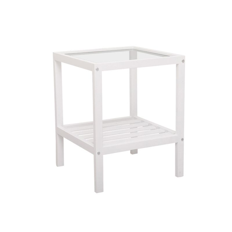 Modern Style Pine with Storage Rack Black/different/wood Color Square Side Table