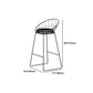 Modern Armless Counter Stool Iron Dining Room Bar Stool with Seat and Pedal