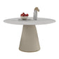Modern Stone Top Dining Table Round Table with Wood Pedestal Base in White Clearhalo 'Dining Tables & Seating' 'Dining Tables' 'dining_table' 'furn' 'furn_dining_table' 'Furniture' 'furniture_dining_table' 'Kitchen & Dining Furniture' 'kitchen' 'kitchen_dining_table' 1200x1200_95820716-9ab3-42e3-9222-9aaed5c55a5a