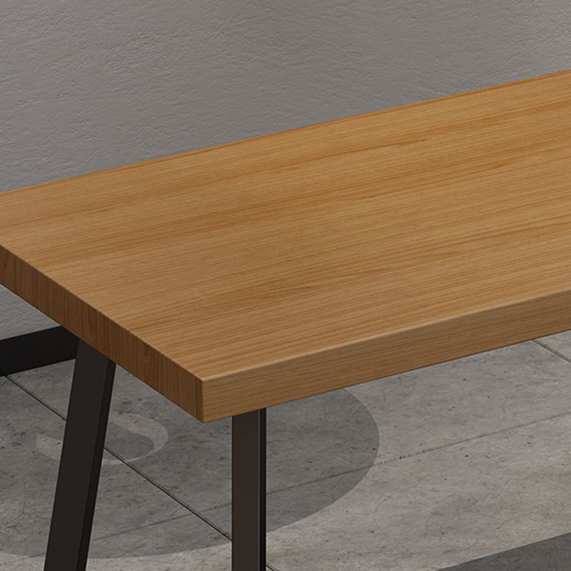 Industrial Wooden Dining Table Double Pedestal Dining Table for Restaurant Clearhalo 'Dining Tables & Seating' 'Dining Tables' 'dining_table' 'furn' 'furn_dining_table' 'Furniture' 'furniture_dining_table' 'Kitchen & Dining Furniture' 'kitchen' 'kitchen_dining_table' 1200x1200_95836a2d-5e9d-44eb-bd50-9e79ca0e86bd
