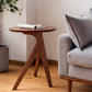 Scandinavian Round Solid Wood Top Side Table 23.6" Tall 3 Legs/4 Legs End Table