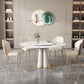 Metal and Slate Table Modern Home Retractable Round Dining Table