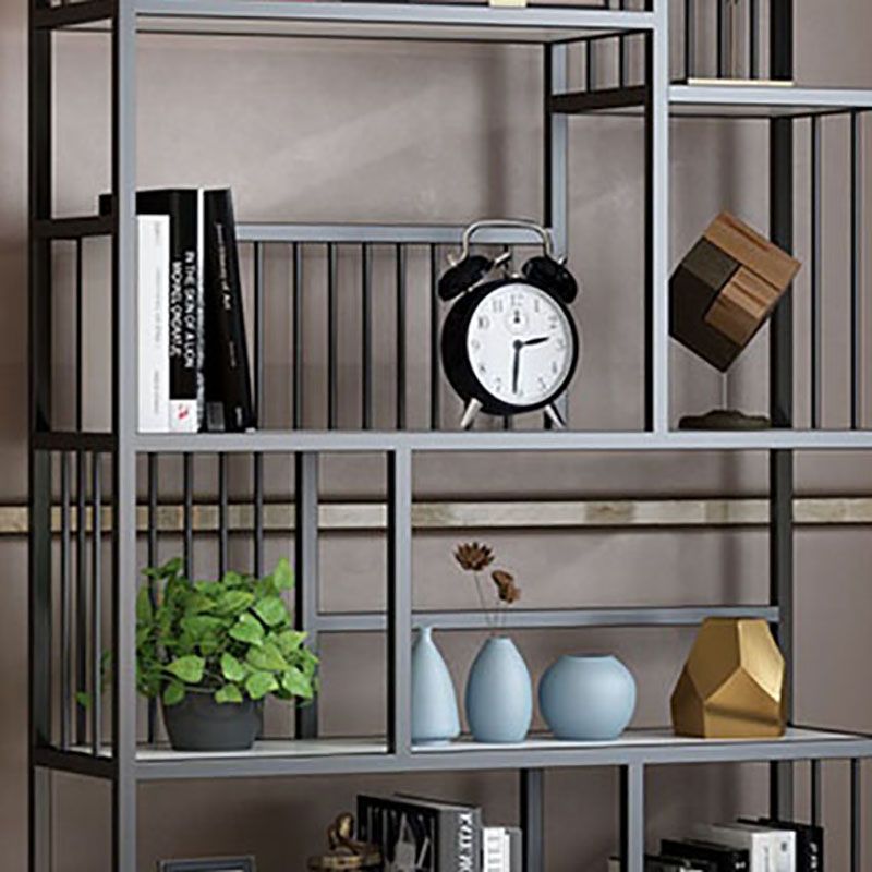 Glam Vertical Open Etagere Bookshelf Iron Frame Manufactured Wood Shelf Bookcase Clearhalo 'Bookcases' 'furn' 'furn_bookcases' 'Furniture' 'furniture_bookcases' 'Office Furniture' 1200x1200_9583d06d-e65d-43a2-ab63-246065f5b897