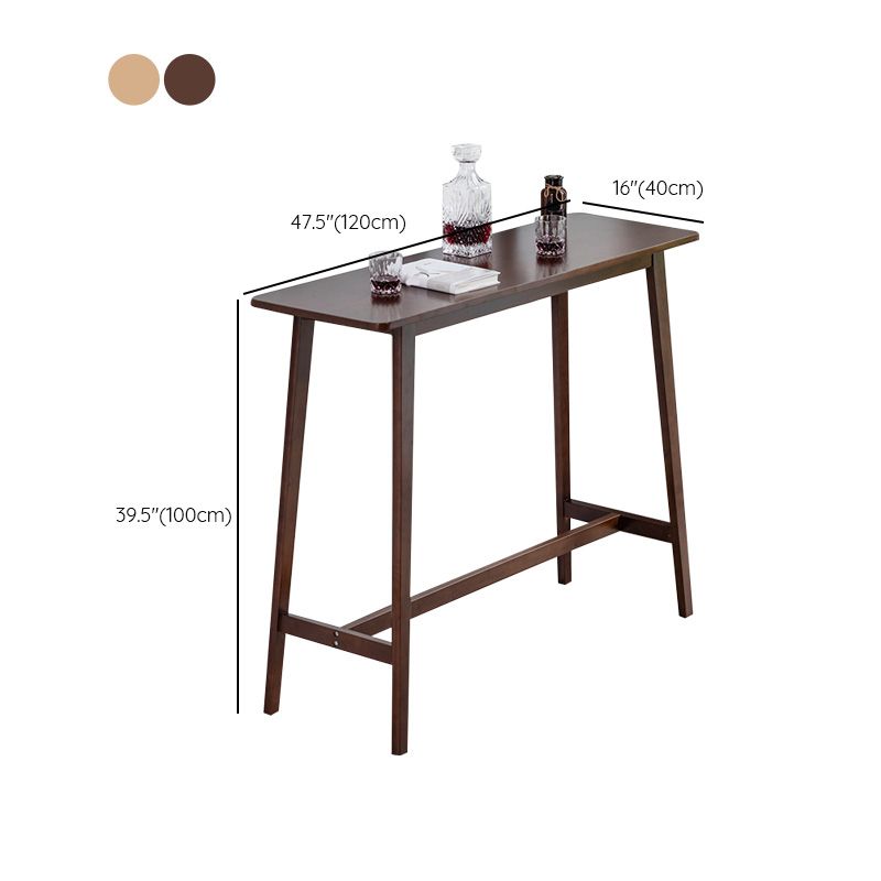 Modern Rectangle Fixed Bar Table Solid Wood Counter Height Bar Dining Table Clearhalo 'Bar Furniture' 'Bar Tables' 'bar_tables' 'furn' 'furn_bar_tables' 'Furniture' 'Kitchen & Dining Furniture' 1200x1200_9583ec21-ade6-4952-86ce-fac42f44b6ed