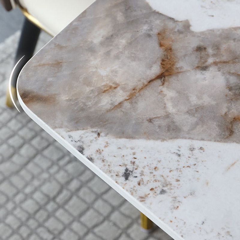 黒の二重台座のある豪華な焼結された石の上部テーブル長方形のテーブル