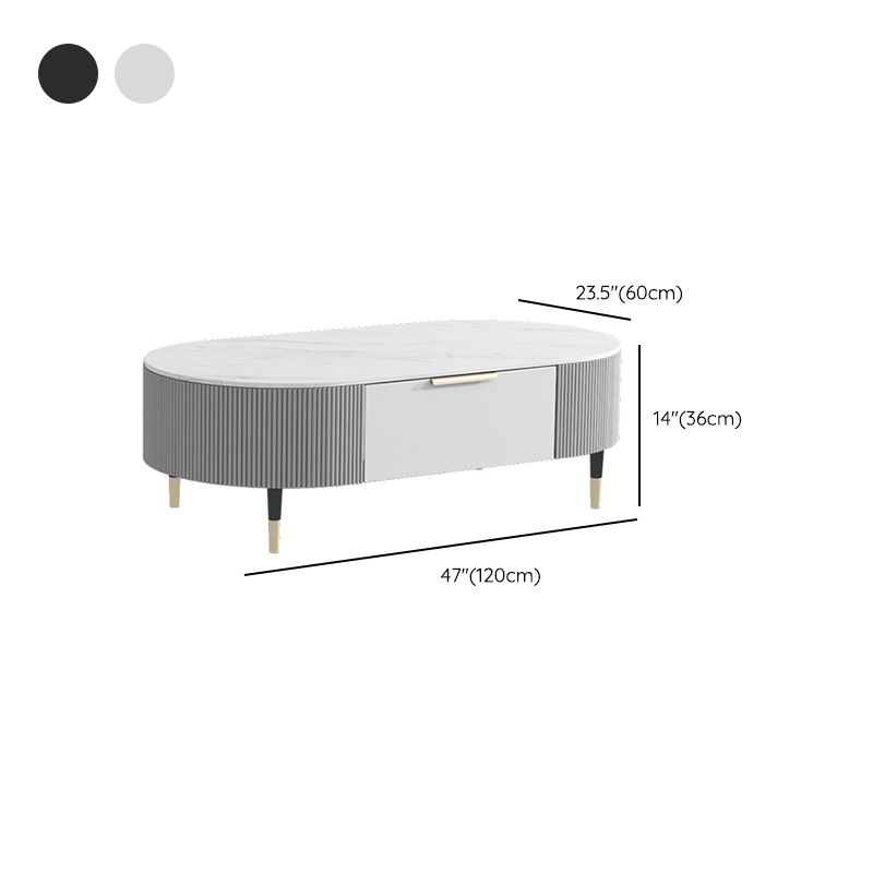 Glam Cocktail Table White 4 Legs Storage Coffee Cocktail Table Clearhalo 'Coffee & Accent Tables' 'Coffee Tables' 'coffee_tables' 'furn' 'furn_coffee_tables' 'Furniture' 'Living Room Furniture' 1200x1200_95848a78-9df6-4273-bb14-34207928dda6