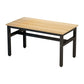 Rectangular Dining Table Wood Tabletop with Steel Trestle Base