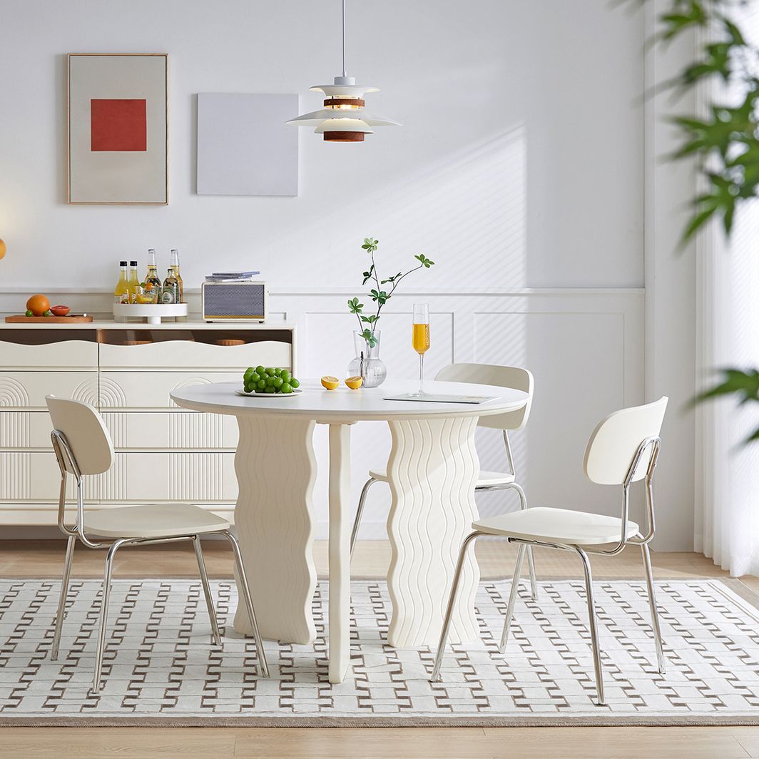 Modern Round Dining Table 3 White Legs Table for Dining Room Clearhalo 'Dining Tables & Seating' 'Dining Tables' 'dining_table' 'furn' 'furn_dining_table' 'Furniture' 'Kitchen & Dining Furniture' 1200x1200_9584abcd-c269-49b2-9932-ce6c966876a8