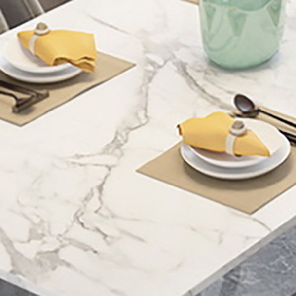 Glam Stone Rectangle Dining Table Metal Legs for Dining Room Clearhalo 'Dining Tables & Seating' 'Dining Tables' 'dining_table' 'furn' 'furn_dining_table' 'Furniture' 'Kitchen & Dining Furniture' 1200x1200_9584b0c9-c5c6-4313-a2c4-f33a135d1699