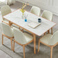 Set da pranzo rettangolare allungabile da 1/2/5/6/7 pezzi Set da tavolo in legno con piano in pietra sinterizzata