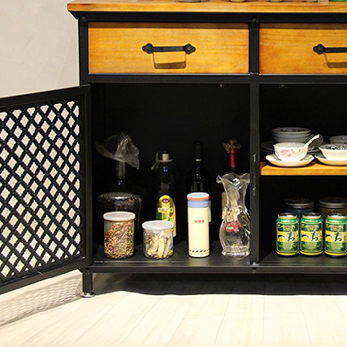 2-引き出し31.5 "背の高いチェストメタル＆ウッド2-ドアストレージキャビネット