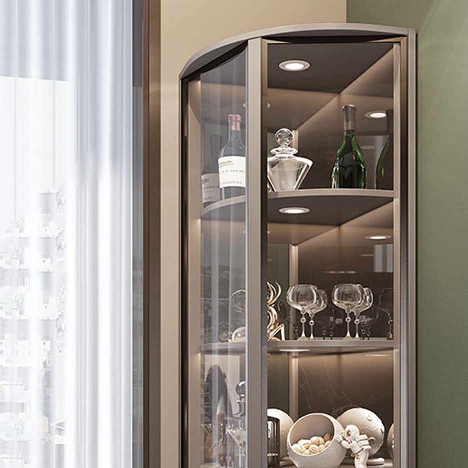 2ドアウッドキャビネット78.74 "ガラスドア付きの高さのアクセントキャビネット