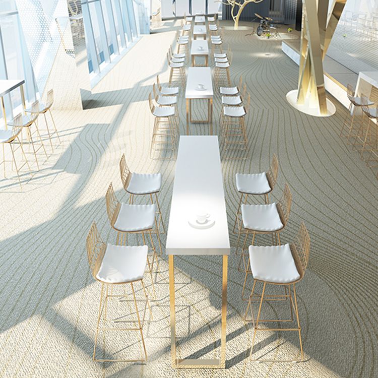 Taburetes de barra de metal glam -metal taburetes de comedor de espalda con patas de metal