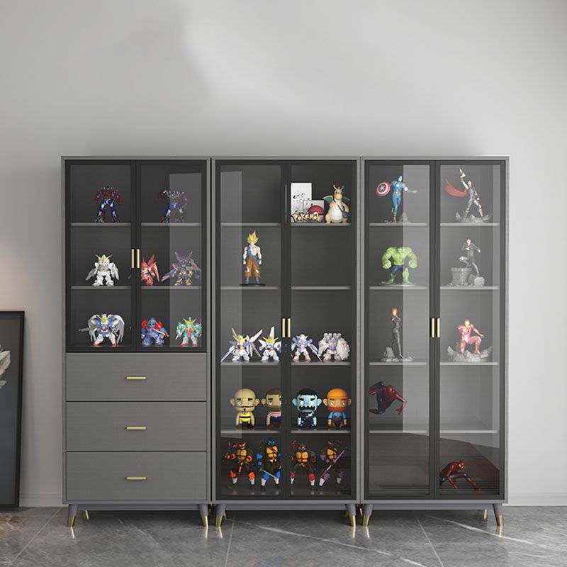 Glam Standard Bookcase Metal Frame Manufactured Wood Shelf Bookshelf with Glass Door Clearhalo 'Bookcases' 'furn' 'furn_bookcases' 'Furniture' 'furniture_bookcases' 'kitchen' 'kitchen_bookcases' 'Living Room Furniture' 'Office Furniture' 1200x1200_9588937c-386f-4a81-be14-8d392527d913