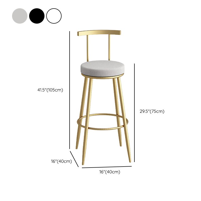 Glam faux lederen eetkrukken gestoffeerde barkrukken met metalen basis