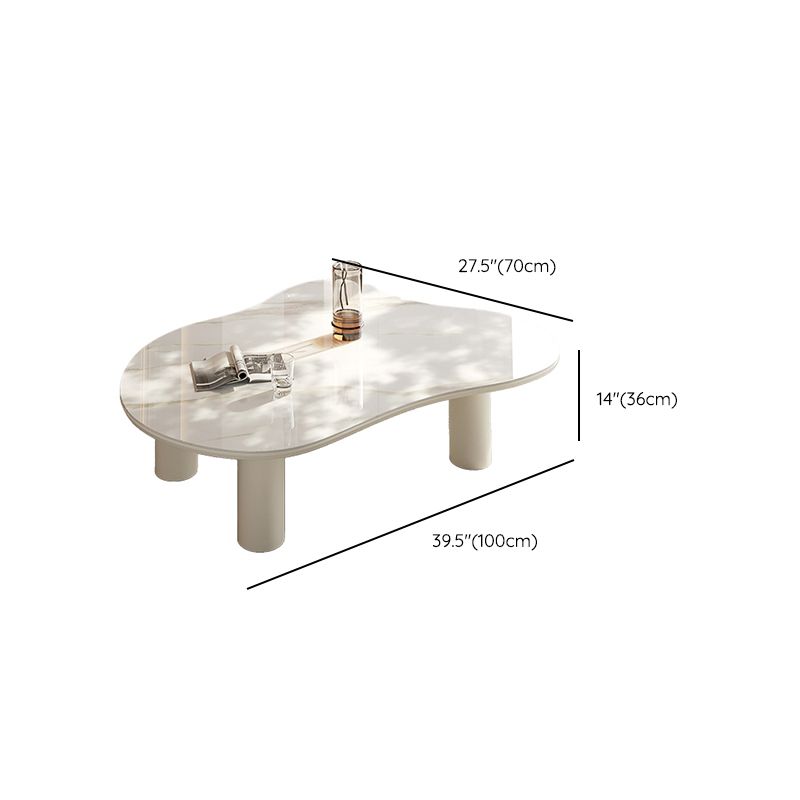 No Distressing Single Coffee Table Slate Free-Form White Coffee Table Clearhalo 'Coffee & Accent Tables' 'Coffee Tables' 'coffee_tables' 'furn' 'furn_coffee_tables' 'Furniture' 'Living Room Furniture' 1200x1200_958b867f-92df-4e78-82db-7b5883169c33