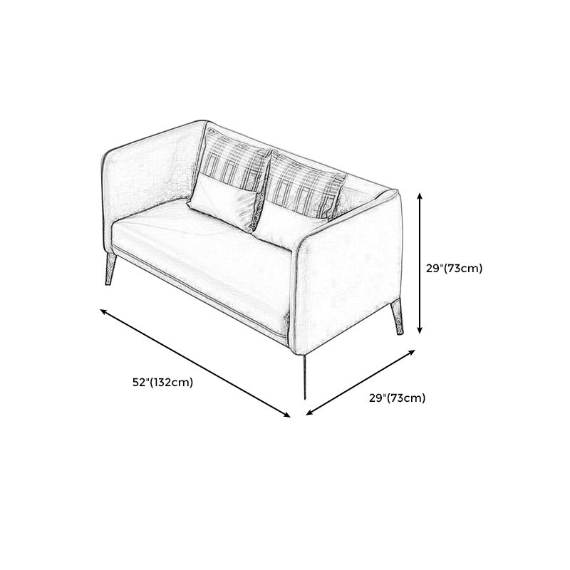 Contemporary Square Arm Faux Leather Settee Couch with Pillows Clearhalo 'furn' 'furn_sofas' 'Furniture' 'furniture_sofas' 'Living Room Furniture' 'Sofa' 'sofas' 1200x1200_958b878f-3b3a-4ce7-a92d-5ec08fa0872b