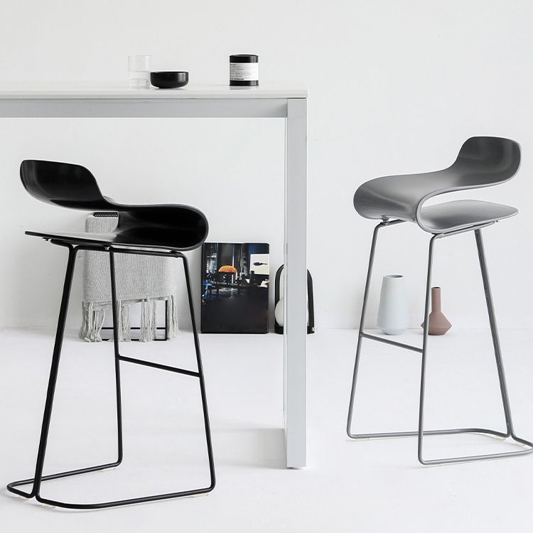 Modern Armless Backrest Counter Stool Steel Cafe Bar Stool with Plastic Seat Clearhalo 'Bar Furniture' 'Bar Stools' 'bar_stools' 'furn' 'furn_bar_stools' 'furniture_bar_stools' 'Kitchen & Dining Furniture' 'kitchen&dining_furn' 'kitchen' 'kitchen_furn' Furniture' 1200x1200_958e9bc9-1645-4baa-9027-cf2bc65d9678