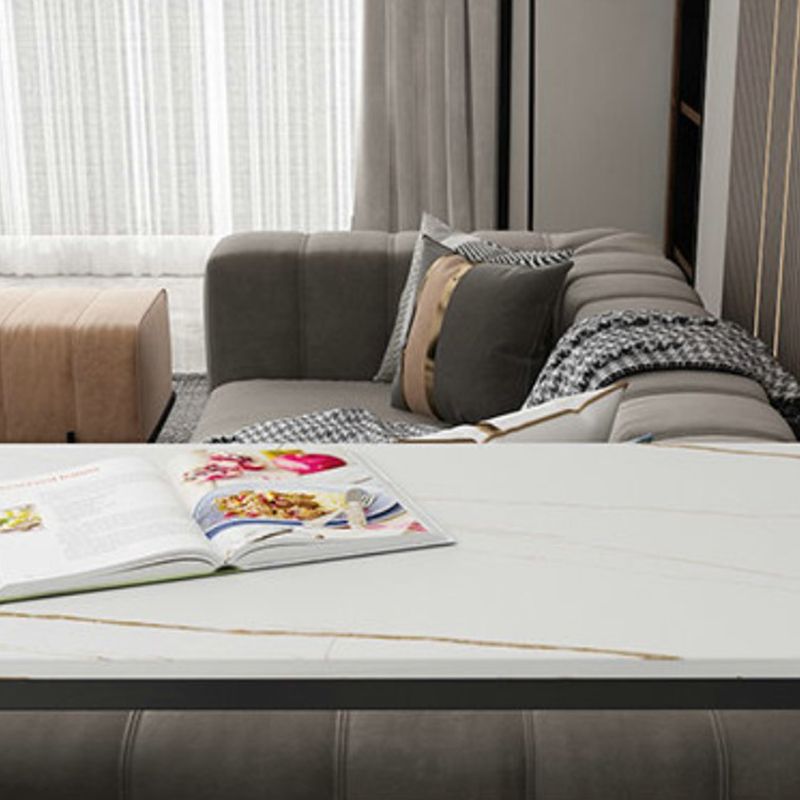 Moderne balktafel Stone Top Pub Tafel met plank voor woonkamer, alleen tafel