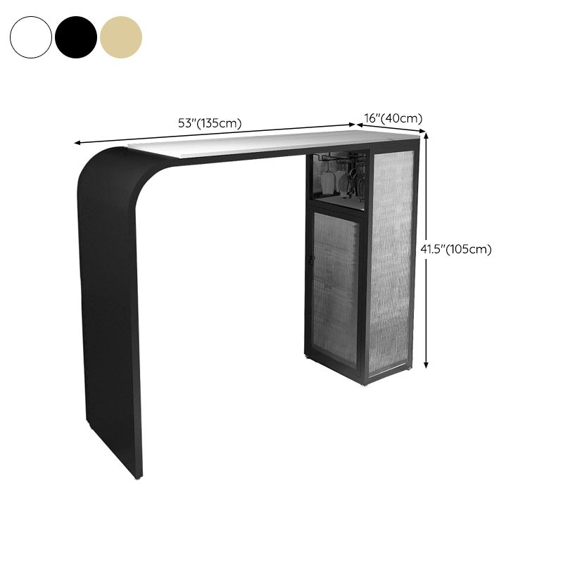 Contemporary Style Bar Table Stone Rectangle Bar Wine Table with Storage Clearhalo 'Bar Furniture' 'Bar Tables' 'bar_tables' 'furn' 'furn_bar_tables' 'Furniture' 'Kitchen & Dining Furniture' 1200x1200_958f818f-b14d-46be-b81d-618f0e252403