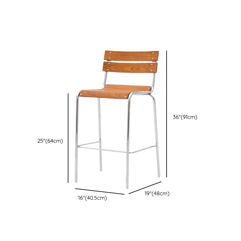 Contemporary Manufactured Wood Low Back Bar Stool with Footrest Clearhalo 'Bar Furniture' 'Bar Stools' 'bar_stools' 'furn' 'furn_bar_stools' 'Furniture' 'Kitchen & Dining Furniture' 1200x1200_9590816c-b433-4569-bdba-2be64c20b535