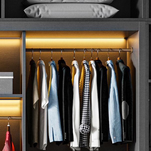 Mobile moderno mobile grigio mobile a specchio con porte di vetro