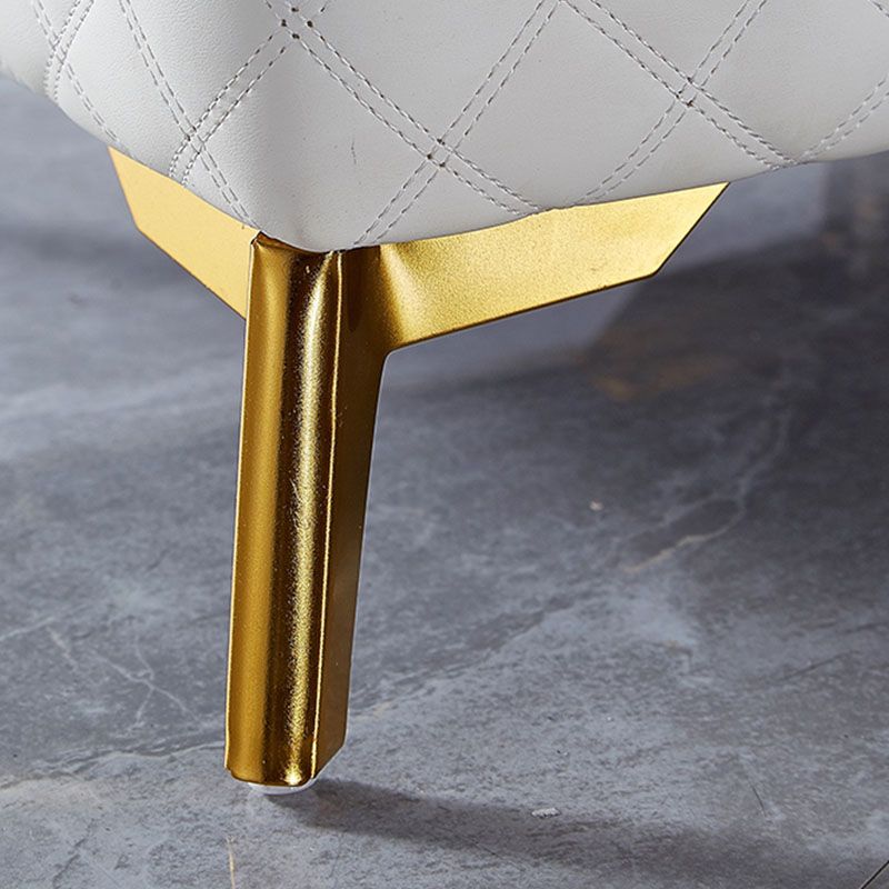 Glam Ottoman Genuine Leather Upholstered Diamond Lattice Square Ottoman with Metal Legs Clearhalo 'furn' 'furn_ottomans_poufs' 'Furniture' 'Living Room Furniture' 'Ottomans & Poufs' 'ottomans_poufs' 1200x1200_95926783-76cd-48bd-9e7c-db711b1f71f1