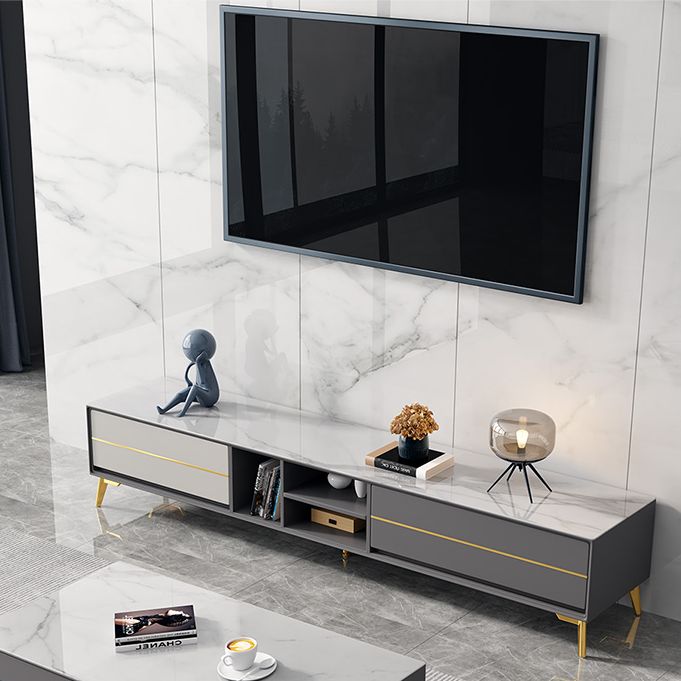 Console télévisée scandinave armoire télévisée à domicile en pierre enthousiaste avec tiroirs glide
