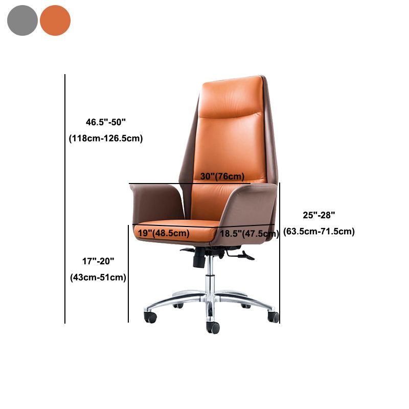 Modern Office Chair with Silver Metal Frame Executive Ergonomic Task Chair Clearhalo 'furn' 'furn_office_chair' 'Furniture' 'Office Chairs' 'Office Furniture' 'office_chair' 1200x1200_95948b87-dc61-4d1a-84f8-6ec4a8439533