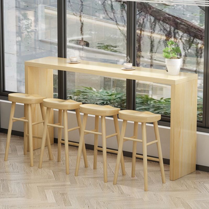 Solid Wood Counter Bar Stool Contemporary Armless Counter Stools