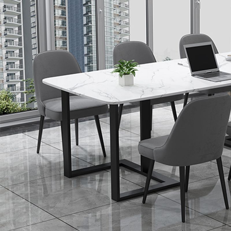 Zeitgenössischer 29,53 Zoll großer Büroschreibtisch gebogener weißer Schreibtisch gebogen