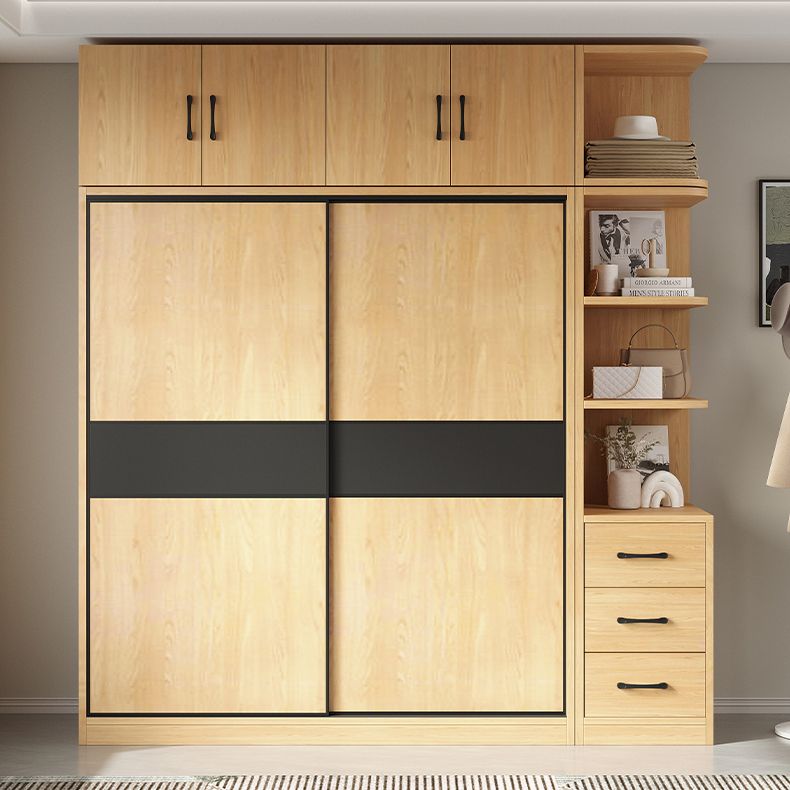 Modern Pine Solid Wood Wardrobe Freestanding Wardrobe with Soft Close Doors Clearhalo 'Armoires & Wardrobes' 'armoires_wardrobes' 'Bedroom Furniture' 'furn' 'furn_armoires_wardrobes' 'Furniture' 1200x1200_95995d62-e8a0-4733-a000-8a19b7f6b2ca