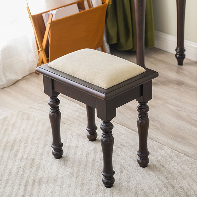 Ensemble de vanité brun cend avec miroir 17,71 "tables de vanité en bois de large avec 2 tiroirs