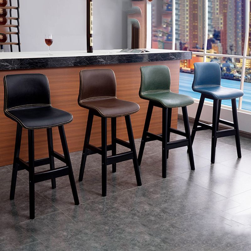 Scandinavian Style Bar-stool Square Leather Seat Counter Chair for Kitchen Bar Clearhalo 'Bar Furniture' 'Bar Stools' 'bar_stools' 'furn' 'furn_bar_stools' 'furniture_bar_stools' 'Kitchen & Dining Furniture' 'kitchen&dining_furn' 'kitchen' 'kitchen_furn' Furniture' 1200x1200_959b6475-a2d3-436b-9fa1-5130126d77fc