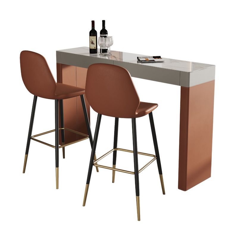 Orange Bar Stool and Table Set Contemporary 1/2/3 Pieces Bar Table Set Clearhalo 'Bar Furniture' 'furn' 'furn_home_bar_bar_sets' 'Furniture' 'Home Bars & Bar Sets' 'home_bar_bar_sets' 'Kitchen & Dining Furniture' 1200x1200_959e5f8d-01c0-4cd4-a66c-38846aef5e2a
