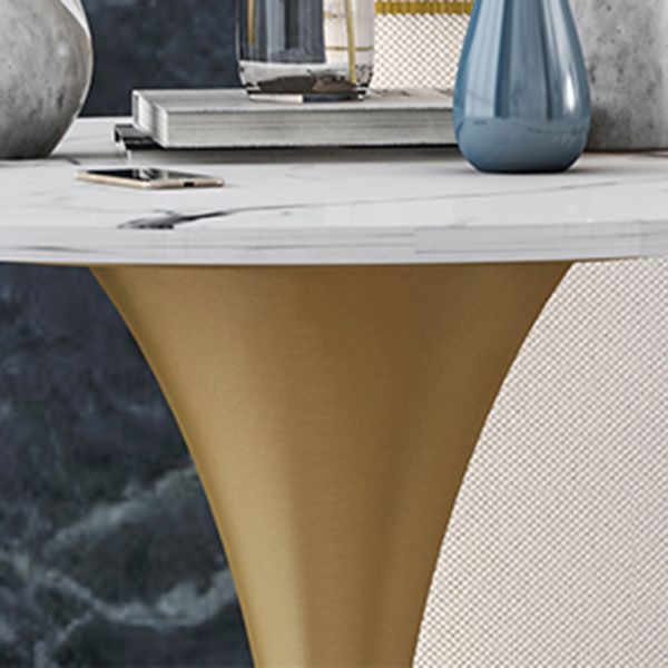 Round Sintered Stone Dining Table Traditional Luxury Dining Table with Tulip Base Clearhalo 'Dining Tables & Seating' 'Dining Tables' 'dining_table' 'furn' 'furn_dining_table' 'Furniture' 'furniture_dining_table' 'Kitchen & Dining Furniture' 'kitchen' 'kitchen_dining_table' 1200x1200_959f394f-32a1-49d6-b4e0-cb5525c8b11b