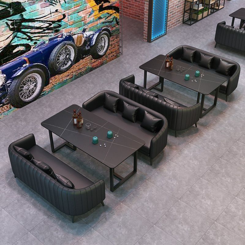 Industrial Style Dining Table Black Base Dining Table for Dining Room Clearhalo 'Dining Tables & Seating' 'Dining Tables' 'dining_table' 'furn' 'furn_dining_table' 'Furniture' 'furniture_dining_table' 'Kitchen & Dining Furniture' 'kitchen' 'kitchen_dining_table' 1200x1200_959f9f52-f292-4581-b9ca-608710075efa