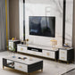 Console TV bianca in stile glam da 17,72 "H in stile TV con 1 cassetto per soggiorno