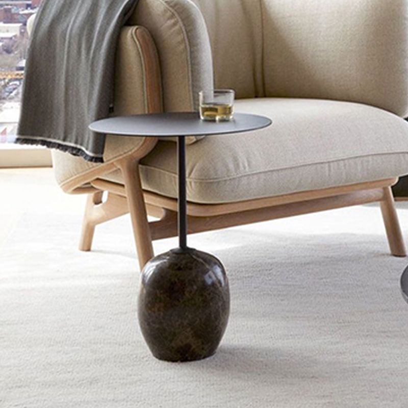 Pedestal Round Side Table Mid-Century Metal Sofa Corner Table Clearhalo 'Coffee & Accent Tables' 'End & Side Tables' 'end_side_tables' 'furn' 'furn_end_side_tables' 'Furniture' 'Living Room Furniture' 1200x1200_95a1879e-8d21-4746-8e8d-7efde03253fb