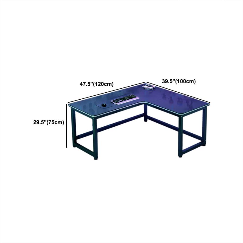 Black and Natural Gaming Desk Ergonomic Industria Wood Computer Desk L with Metal Legs Clearhalo 'furn' 'furn_office_desk' 'Furniture' 'Office Desks' 'Office Furniture' 'office_desk' 1200x1200_95a2dd27-29c7-41f9-812b-17c2a239541f