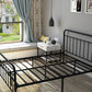 Metal Slat Bed Solid Color Open-Frame Bed With Custom Gold Legs