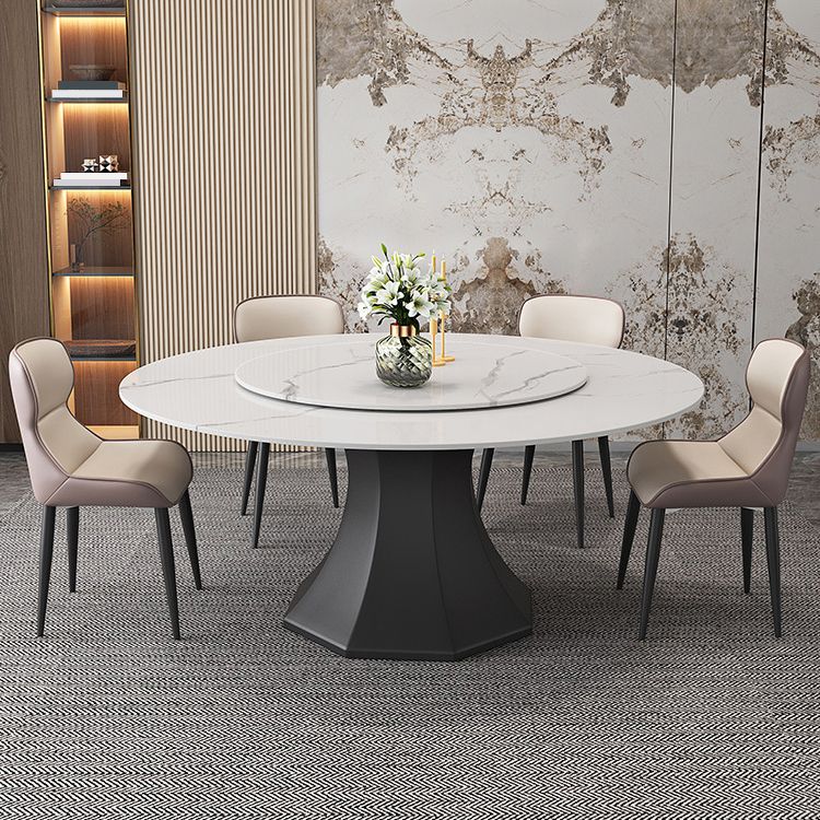 Contemporary 1/4/5/7/9/13 Pieces Furniture Round Stone Dining Set in White Clearhalo 'Dining Room Sets' 'Dining Tables & Seating' 'dining_room_set' 'furn' 'furn_dining_room_set' 'Furniture' 'Kitchen & Dining Furniture' 1200x1200_95a47ca7-13c1-4489-9b2d-0f5413c7468a