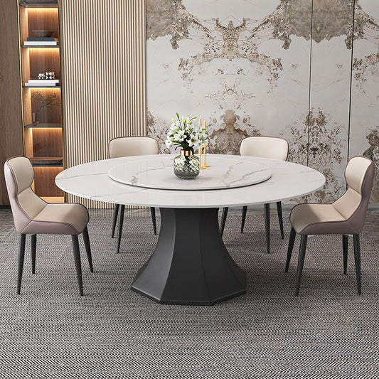 Contemporary 1/4/5/7/9/13 Pieces Furniture Round Stone Dining Set in White Clearhalo 'Dining Room Sets' 'Dining Tables & Seating' 'dining_room_set' 'furn' 'furn_dining_room_set' 'Furniture' 'Kitchen & Dining Furniture' 1200x1200_95a47ca7-13c1-4489-9b2d-0f5413c7468a