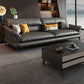 Contemporary Genuine Leather Flared Arm Sofa For Living Room